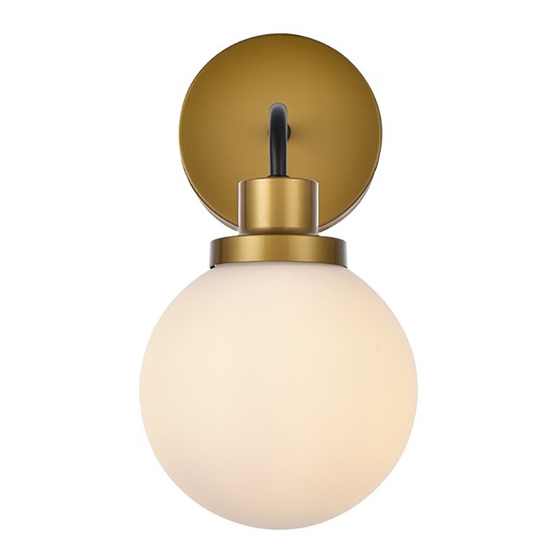 Living District Hanson 1-Light Metal Bath Sconce in Black and Brass
