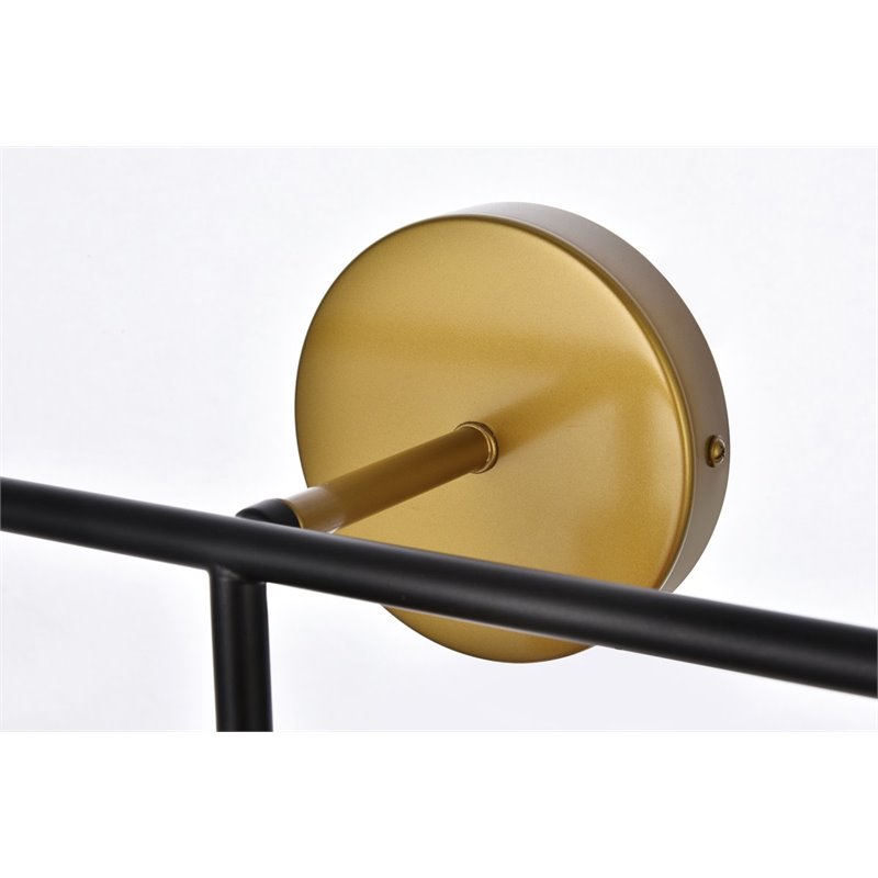 Living District Hanson 3-Light Metal Bath Sconce w/ Clear Shade in Black/Brass