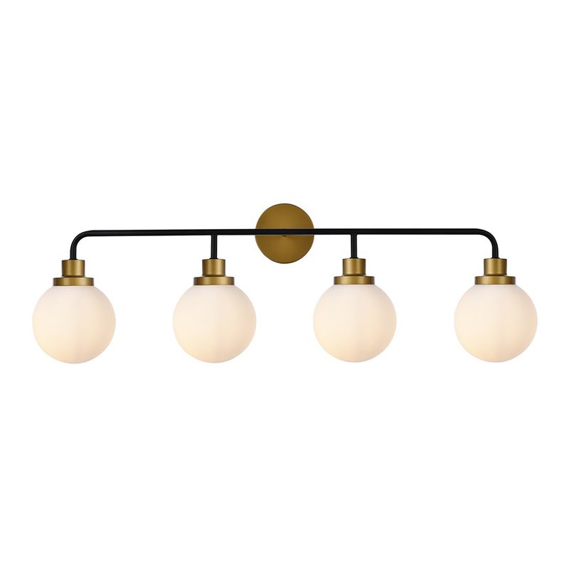 Living District Hanson 4-Light Metal Bath Sconce in Black and Brass