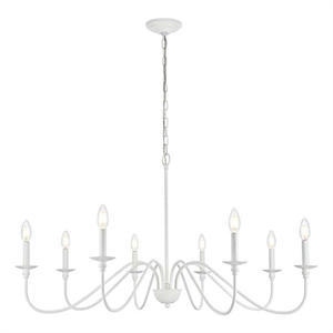 Living District Rohan 42&quot 8-Light Transitional Metal Chandelier in White