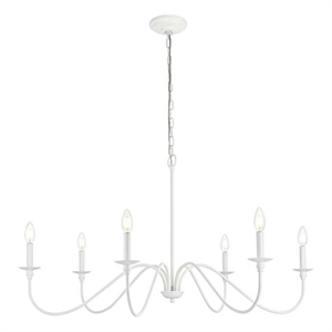 Living District Rohan 42&quot 6-Light Transitional Metal Chandelier in White