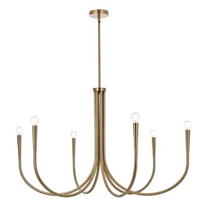 Living District Layne 42&quot 6-Light Transitional Metal Chandelier in Gold