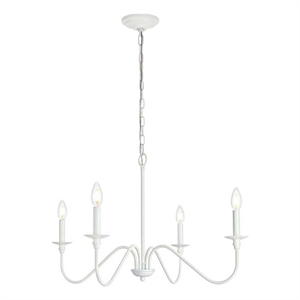 Living District Rohan 30&quot 4-Light Transitional Metal Chandelier in White