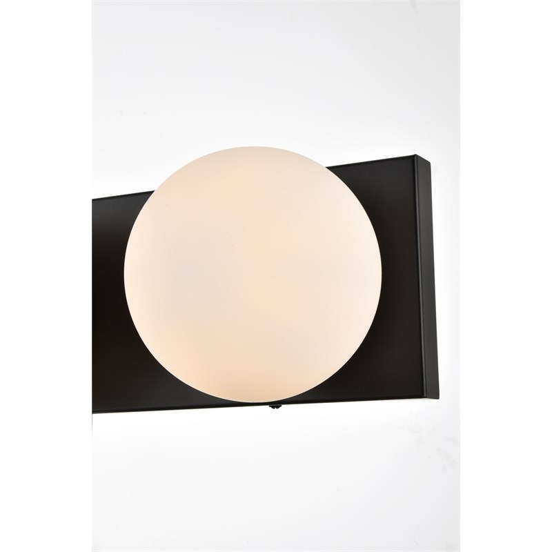 Living District Jaylin 3-Light Iron & Glass Bath Sconce in Black/Frosted White