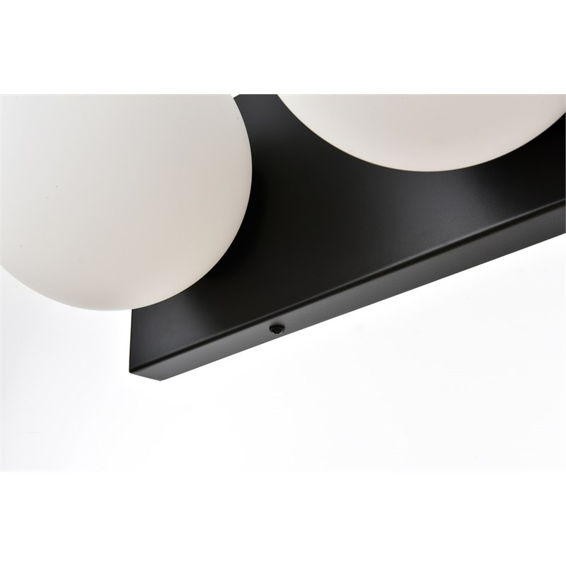 Living District Jaylin 3-Light Iron & Glass Bath Sconce in Black/Frosted White