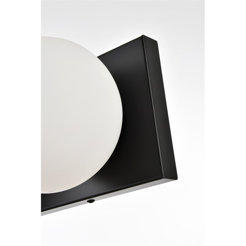 Living District Jaylin 3-Light Iron & Glass Bath Sconce in Black/Frosted White