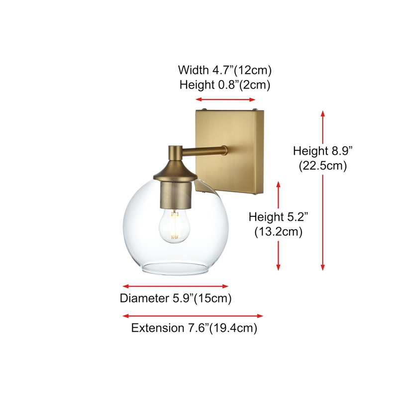 Living District Foster 1-Light Iron & Glass Bath Sconce in Chrome/Clear