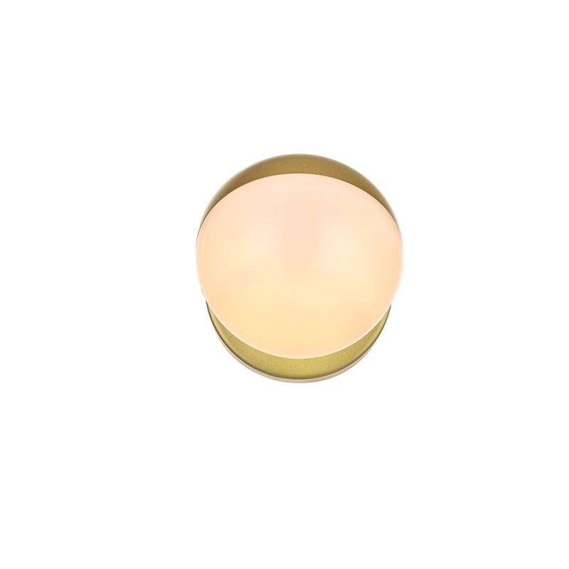 Living District Majesty 1-Light Metal Bath Sconce in Brass/Frosted White