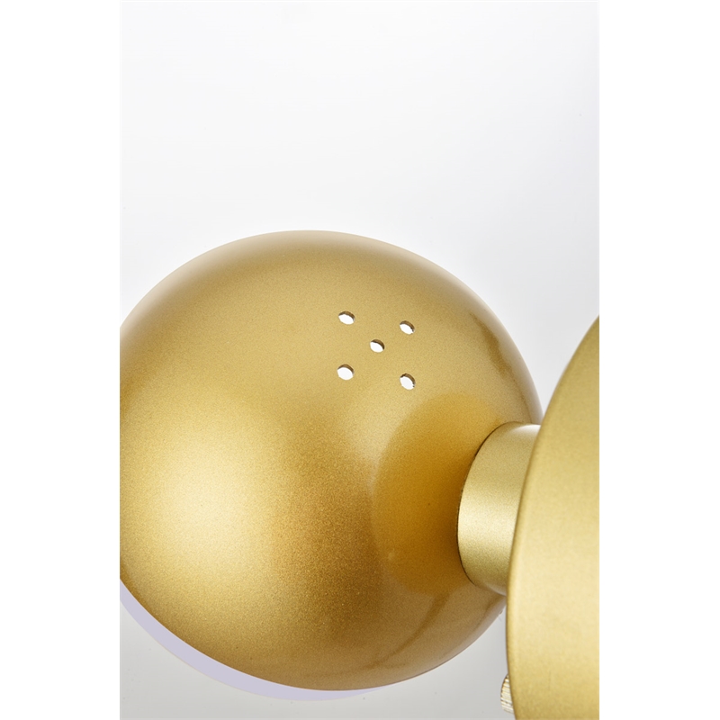 Living District Majesty 1-Light Metal Bath Sconce in Brass/Frosted White