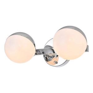 Living District Majesty 2-Light Metal Bath Sconce in Chrome/Frosted White