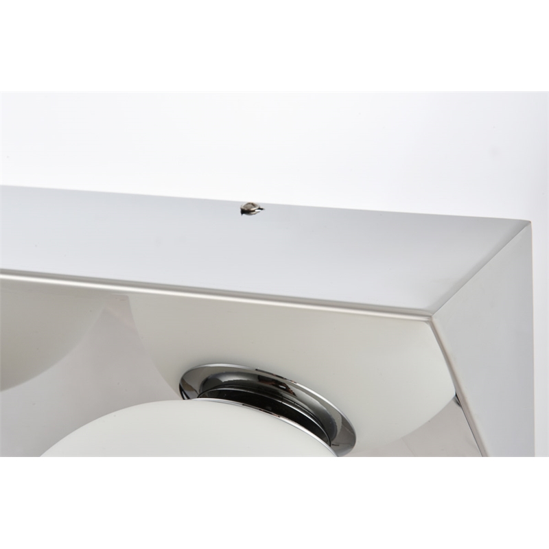 Living District Jillian 4-Light Iron & Glass Bath Sconce in Chrome/Frosted White
