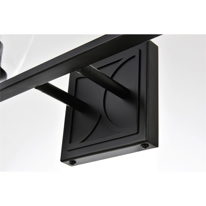 Living District Harris 4-Light Iron & Glass Bath Sconce in Black/Clear