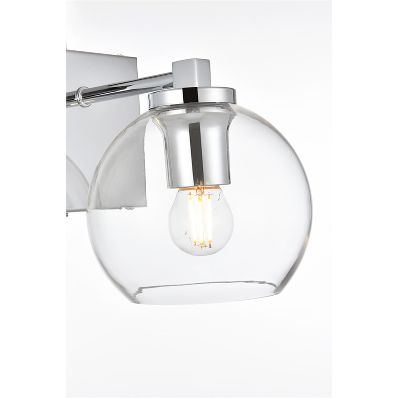 Living District Juelz 1-Light Iron & Glass Bath Sconce in Chrome/Clear