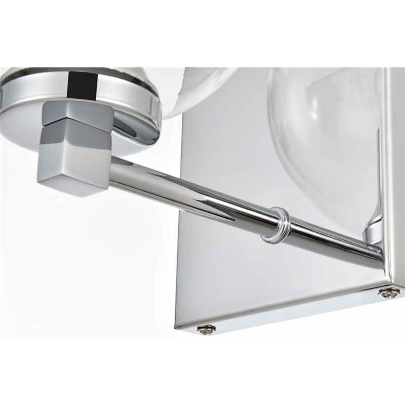 Living District Juelz 1-Light Iron & Glass Bath Sconce in Chrome/Clear