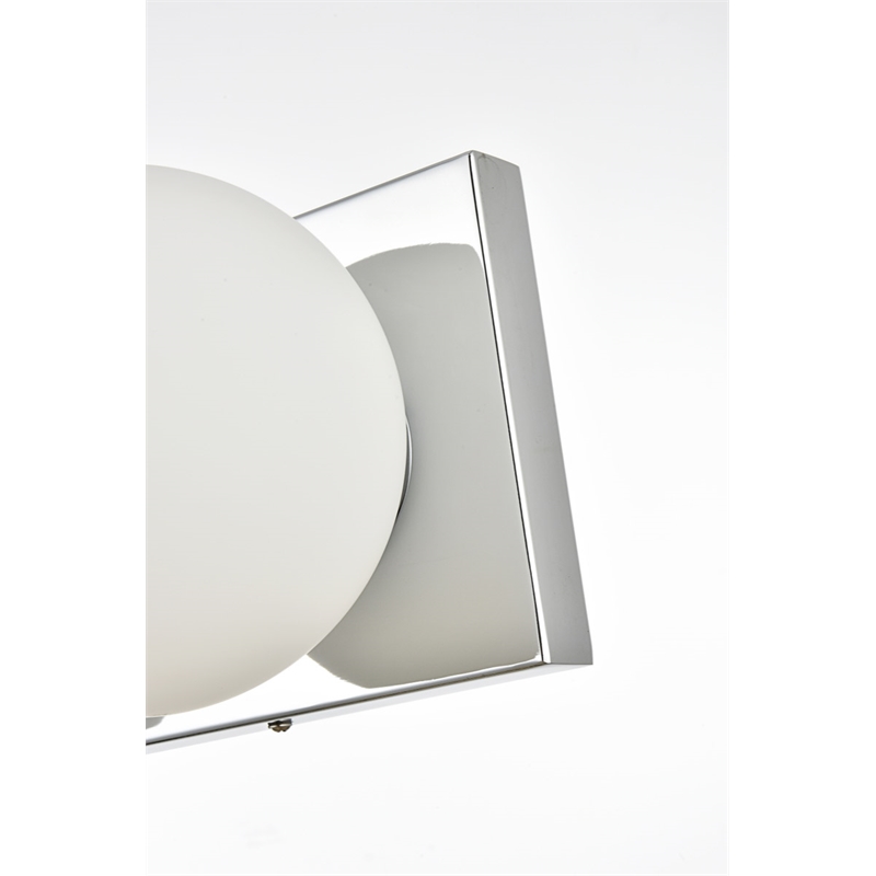 Living District Jaylin 3-Light Iron & Glass Bath Sconce in Chrome/Frosted White
