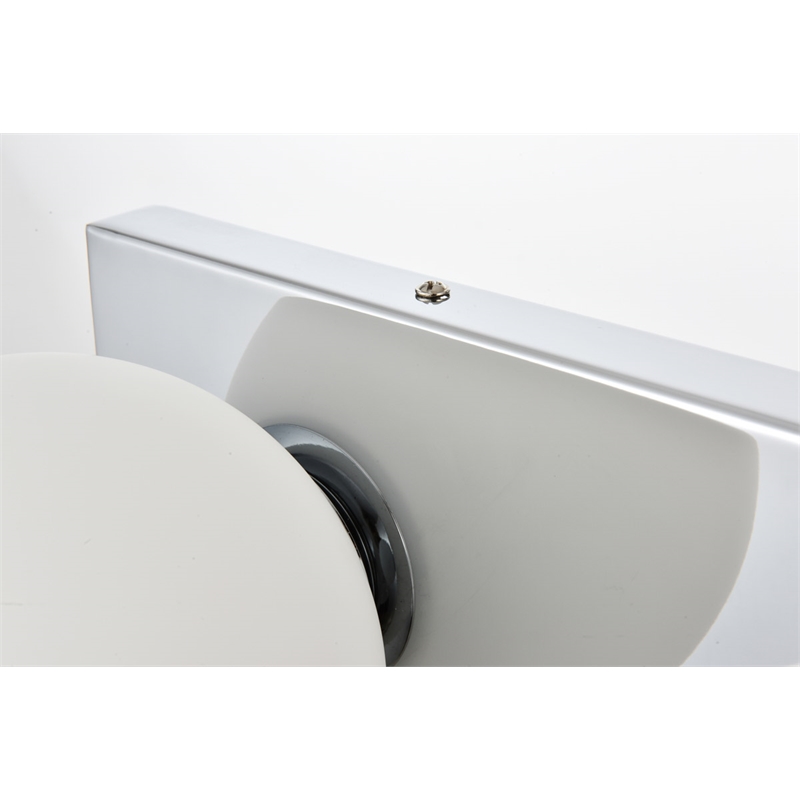 Living District Jaylin 3-Light Iron & Glass Bath Sconce in Chrome/Frosted White