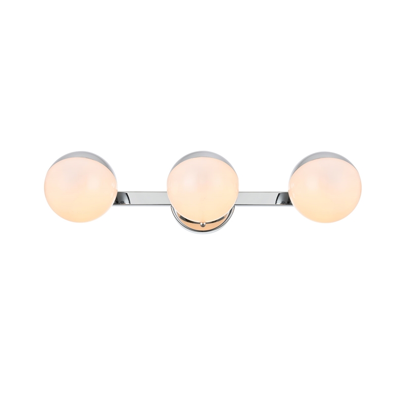 Living District Majesty 3-Light Metal Bath Sconce in Chrome/Frosted White