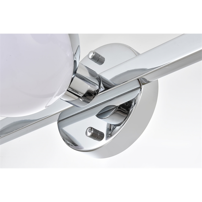 Living District Majesty 3-Light Metal Bath Sconce in Chrome/Frosted White