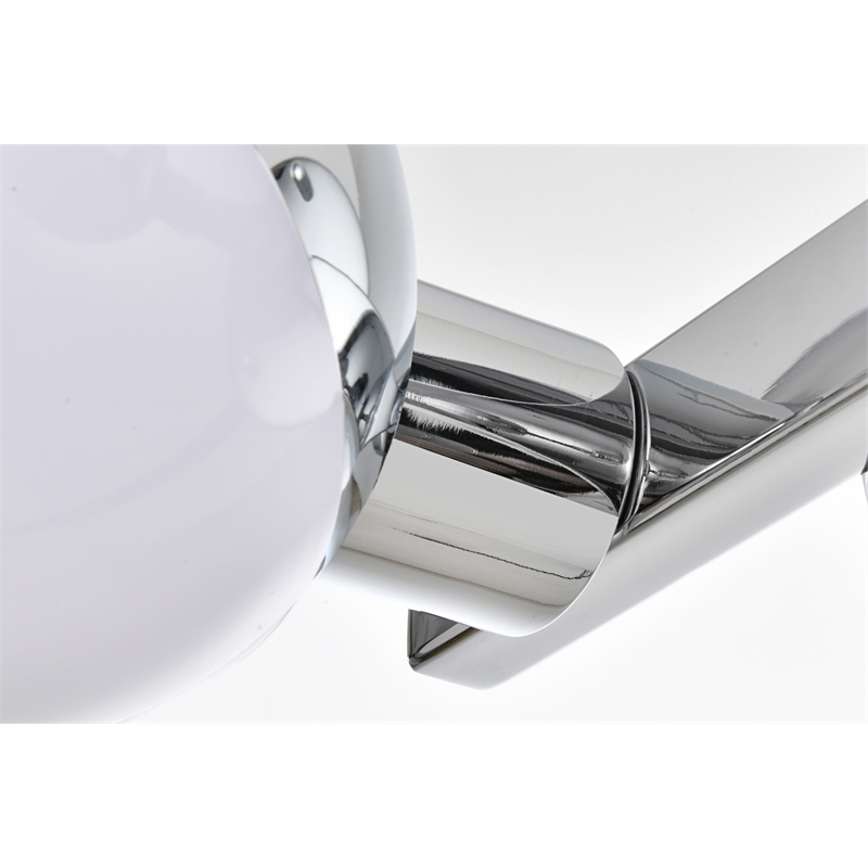 Living District Majesty 3-Light Metal Bath Sconce in Chrome/Frosted White
