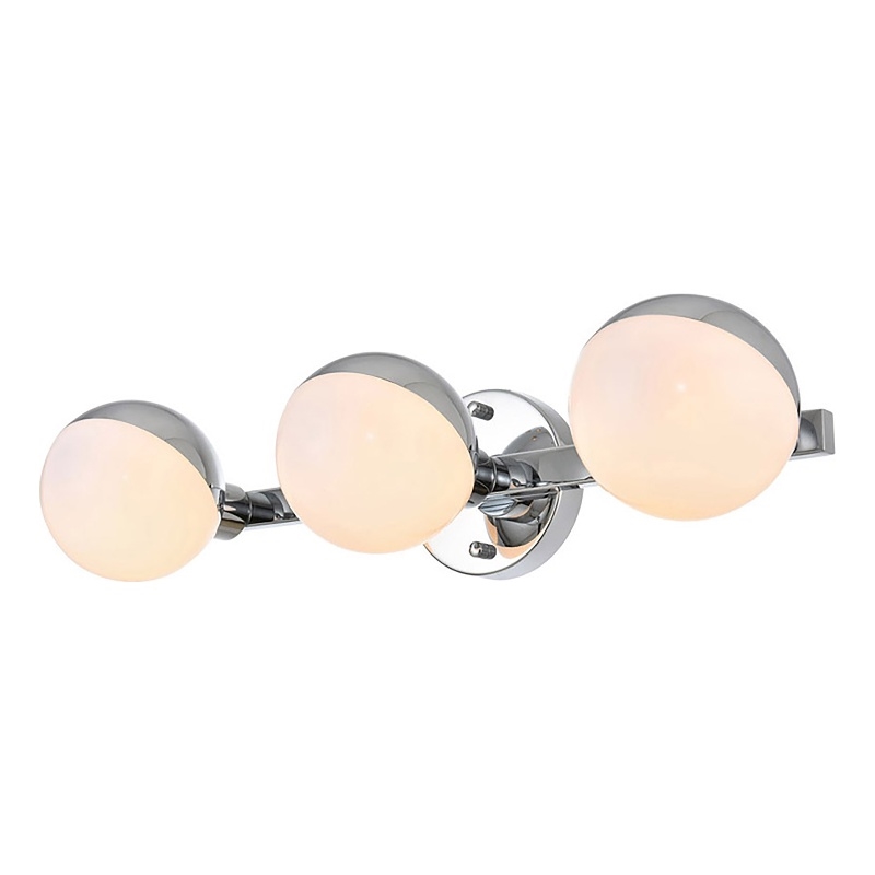 Living District Majesty 3-Light Metal Bath Sconce in Chrome/Frosted White