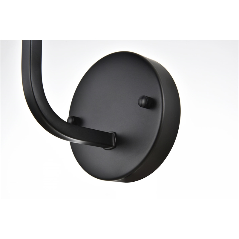 Living District Colson 1-Light Metal & Fabric Bath Sconce in Black/White