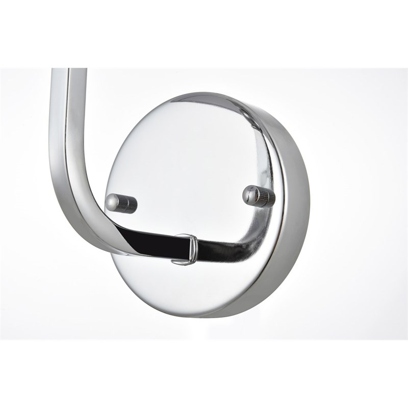 Living District Colson 1-Light Metal & Fabric Bath Sconce in Chrome/White