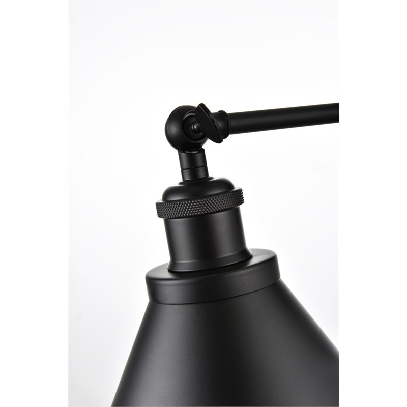 Living District Bentley 1-Light Cone Metal Bath Sconce in Black