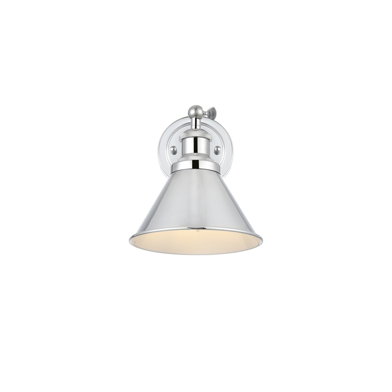 Living District Bentley 1-Light Cone Metal Bath Sconce in Chrome