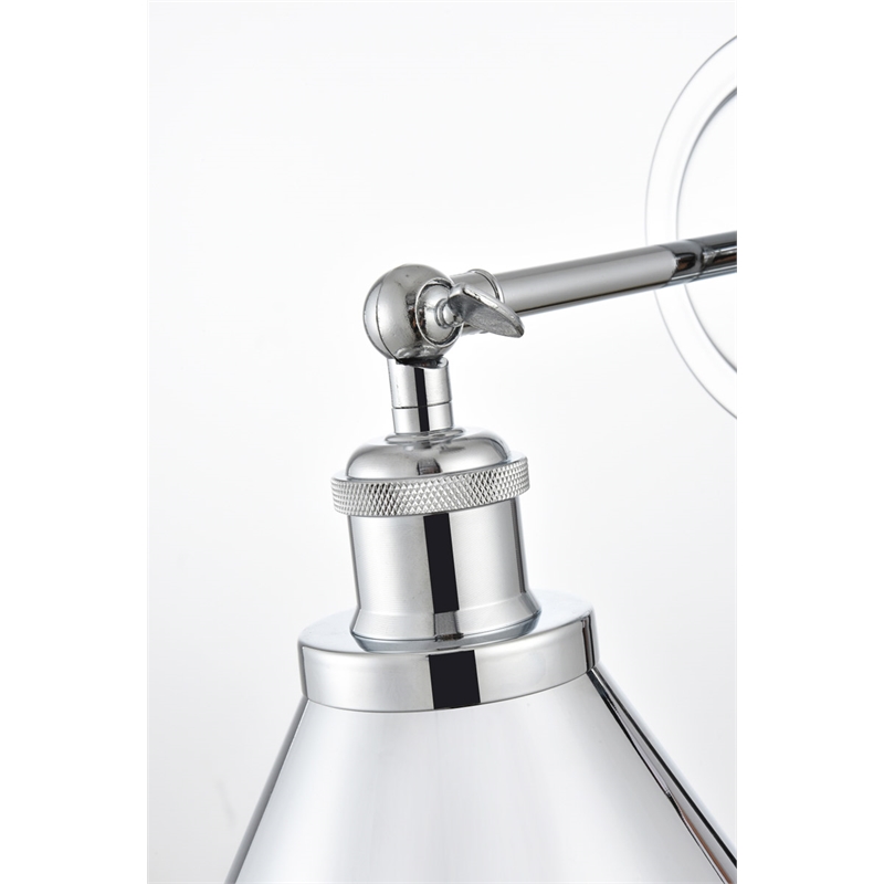 Living District Bentley 1-Light Cone Metal Bath Sconce in Chrome