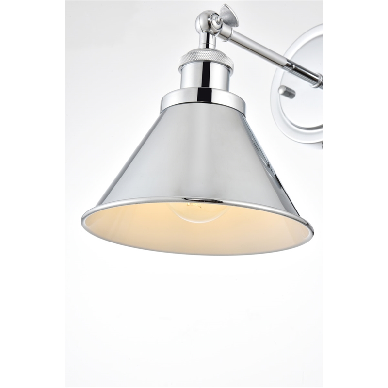 Living District Bentley 1-Light Cone Metal Bath Sconce in Chrome