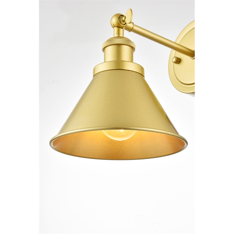 Living District Bentley 1-Light Cone Metal Bath Sconce in Brass
