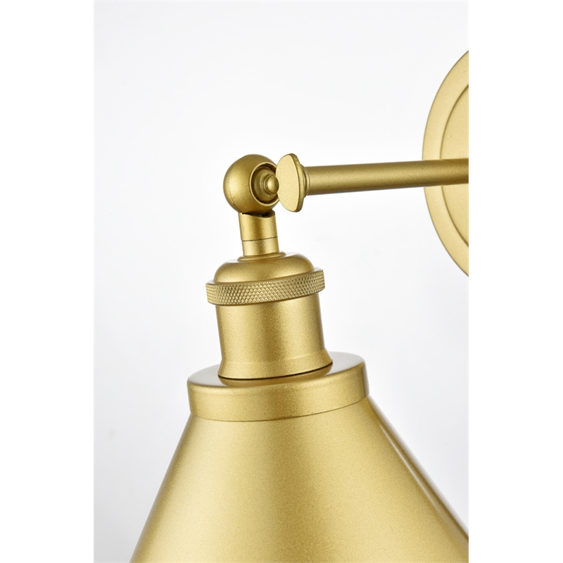 Living District Bentley 1-Light Cone Metal Bath Sconce in Brass