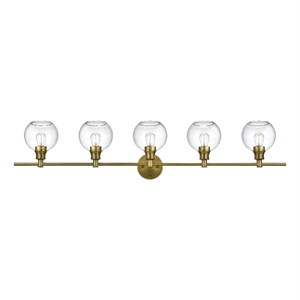 Living District Collier 5 Light Satin Gold And Clear Glass Wall Sconce