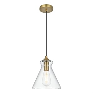 Living District Destry 8&quot Pendant Clear Shade In Satin Gold