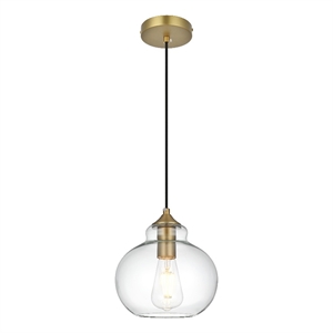 Living District Destry 8&quot Pendant Clear Shade In Satin Gold