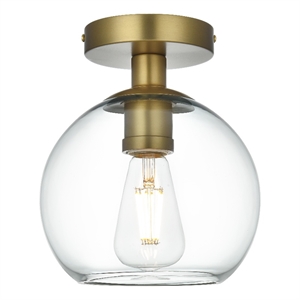 Living District Baxter 8&quot Flush Mount Clear Shade In Satin Gold