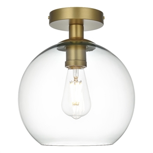 Living District Baxter 18&quot Flush Mount Clear Shade In Satin Gold