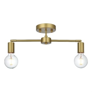 Living District Zane 21.5&quot Flush Mount In Satin Gold