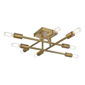 Living District Script 19&quot Flush Mount In Satin Gold