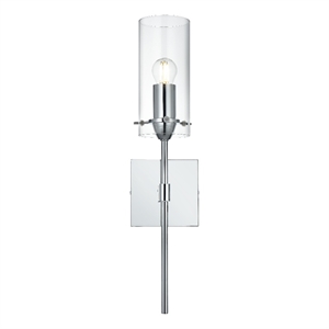 Living District Elsreth 4.5&quot Wall Sconce Clear Shade In Chrome