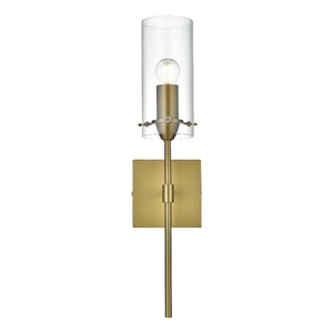Living District Elsreth 4.5&quot Wall Sconce Clear Shade In Satin Gold