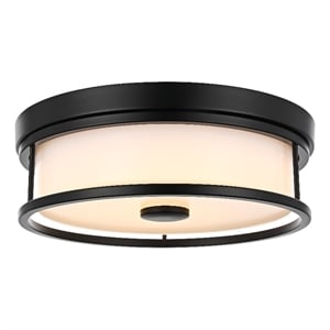 Living District Kolson 12&quot Led Flush Mount in Black