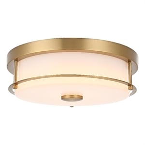 Living District Kolson 12&quot Led Flush Mount in Satin Gold