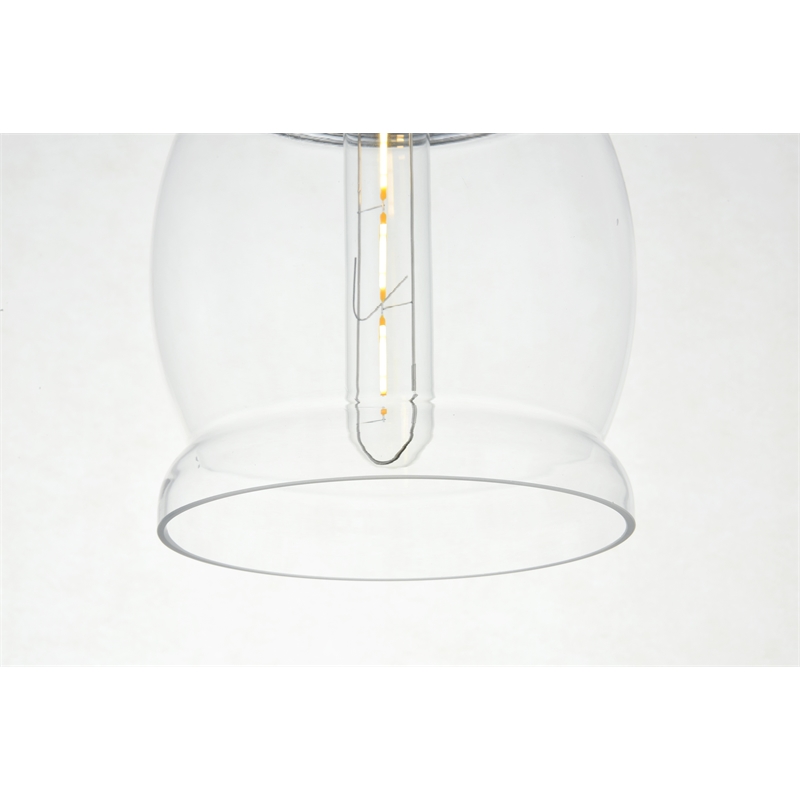 Living District Kenna 1 Light Chrome Pendant With Clear Glass