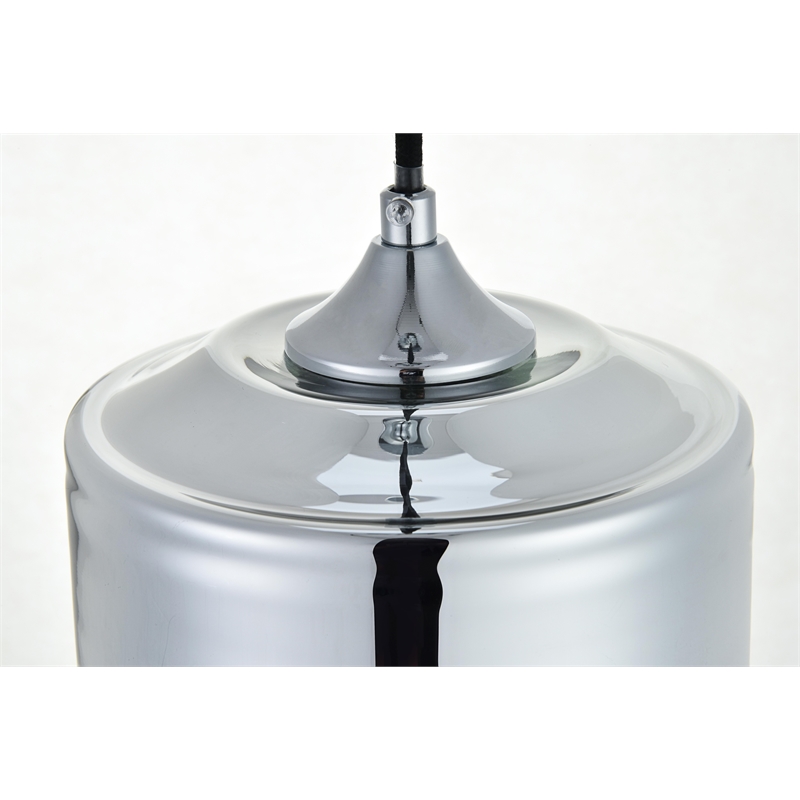 Living District Ashwell 1 Light Chrome Pendant With Clear Glass