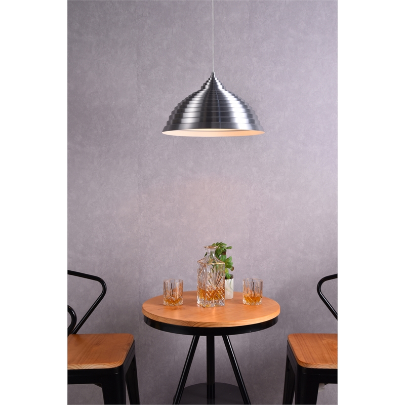 Living District Circa 1 Light Burnished Nickel Pendant