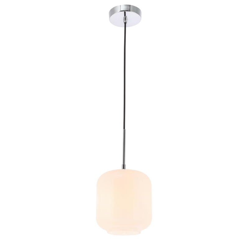Living District Collier 1 Light Chrome and Frosted White Glass Pendant