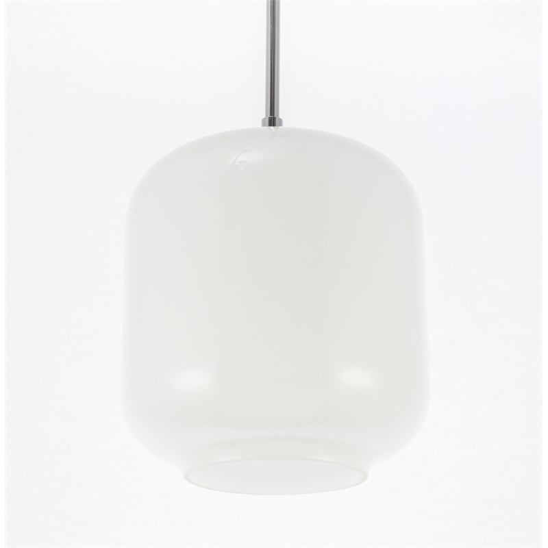 Living District Collier 1 Light Chrome and Frosted White Glass Pendant