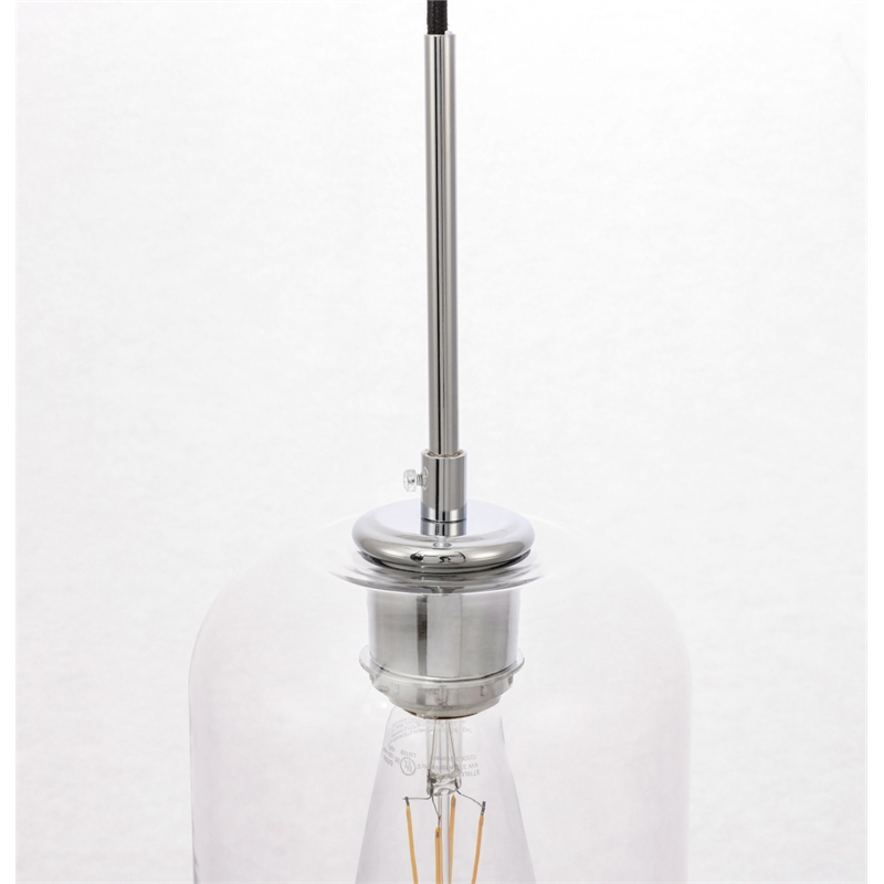 Living District Collier 1 Light Chrome and Clear Glass Pendant