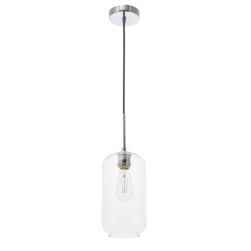 Living District Collier 1 Light Chrome and Clear Glass Pendant